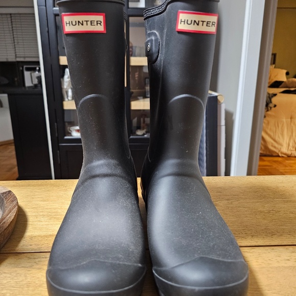 HUNTER BLACK BOOTS ORIGINAL ADJ SHORT WOMENS WFS1013 RMA 66 ER - Picture 3 of 6